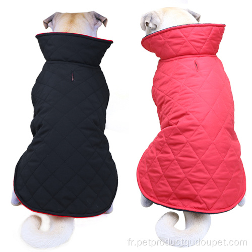 Manteau chaud pour chien en coton quadrillé